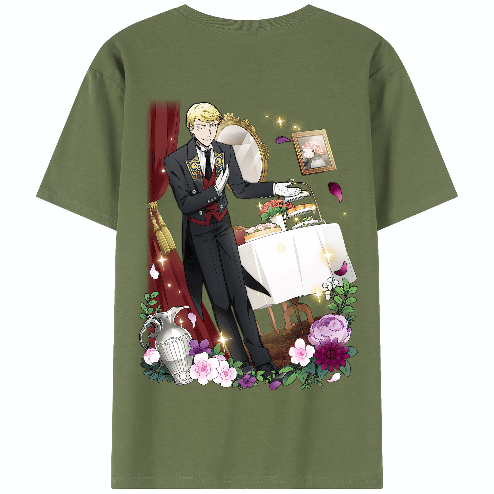 （画像用） 文豪ストレイドッグス Bungo Stray Dogs 綿100％半袖Tシャツ（背面プリント）